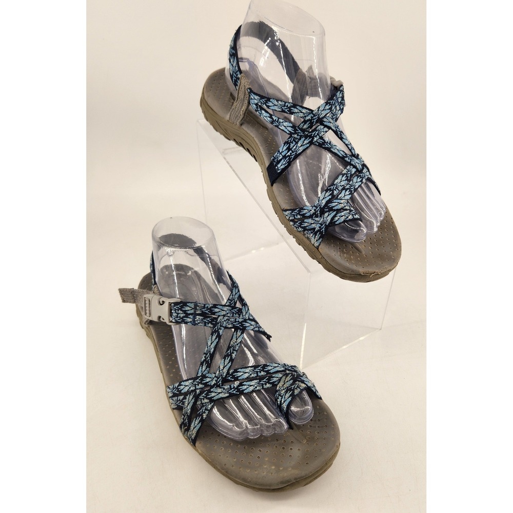 Skechers‎ Reggae Positive Space Strappy Athletic Sandals Womens 9 Blue Buckle
